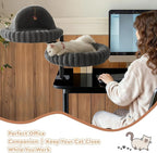 Dogpals 2-in-1 Cat Desk Bed: 360° Rotating & Height Adjustable Cat Tree with Semi-Enclosed & Open Layers, No-Drill Clamp for Desk up to 1.18" Thick, Supports 9lbs for Office