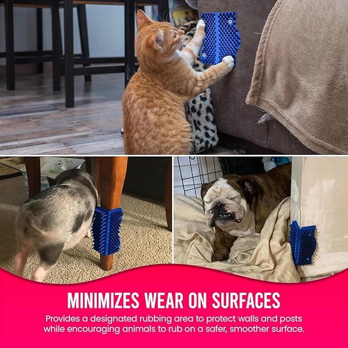 The Original ScratchnAll Animal Scratch Pad, Flexible Acupressure Nubs & Interlocking Design, Very Durable & All-Weather, Great for Domestic, Barnyard and Zoo Animals - USA Made, Blue