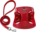 Dog Harness with Leash Set, No Pull Adjustable Reflective Step-in Puppy Pet Vest Harnesses for Small Medium Large Dogs and Cats,Red S