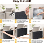 Cat Scratch Mat - 78.74"x15.74" Self-Adhesive Anti Scratching Pad for Couch, Trimmable DIY Cat Sofa Furniture Wall Cat Tower Protector, Replacement Pads for Pet Couch Protector from Claws Dark Gray