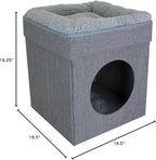 Kitty City Indoor Cat Cube Furniture, Gray Cube