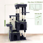 Globlazer Cat Tower for Indoor Cats, Heavy Duty Cat Trees for Large Adult Big Cats Maine Coon Cat Tree Tower with Scratching Post, Extra Large Top Perch, Cat Condos, F61, Dark Grey, 61inch