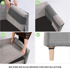 Cat Scratch Couch Protector,23.6" L*19.6" W Scratching Furniture Protector Pad,Cat Scratch Sofa Arm Sheild with Grey Natural Sisal for Protecting Couch Sofa Chair Furniture (Grey/Left Hand)