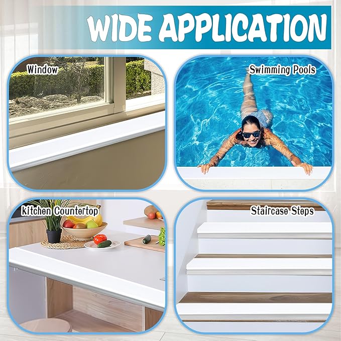 2 Rolls Dog Cat Scratching Window Sill Protector - 5.5 in x 6.6 Ft L-Shape Rubber Window Sill Cover Window Sill Guard Protector for Pet Cat Claw Scratching Chewing, White