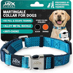 Blue Martingale Collar for Dogs - Heavy Duty Nylon Pet Collars for Escape-Free, No Pull Training & Walking with Alloy Metal Release Buckle & Reflective D Ring, One Time Adjustment, Safe & Secure, XL