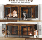 EasyCom Dog Crate Furniture for 1 or 2 Dogs, Heavy Duty Single/Double Dog Crates for Small/Medium/Large Dogs, Dog Kennel Furniture Indoor as TV Stand, Small Size 55.12" L(0-20 Pounds), Brown