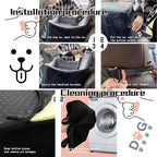 Dog Car Seat for Small Medium Dogs-Safety and Comfy Pet Booster Carseats with 2 Clip-On Satebelt & Storage Pockets,Washable and Detachable Puppy Car Seat for Dogs up to 30 lbs.(H-Black/Grey)