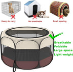 Portable Pet Puppy Dog Cat Playpen, 8-Panel Indoor/Outdoor Puppy Pen with Shade Cover & Travel Bag - Waterproof Dog Cat Tent