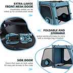 Snagle Paw Portable Dog Crate for Car Travel,Metal Frame Pet Crate,Pet Carrier for Car Back Seat Secures with Headrest Strap and Seatbelt,M