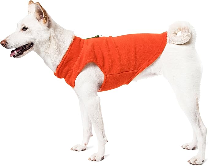 Gooby Fleece Vest Dog Sweater - Pumpkin, X-Large - Warm Pullover Fleece Dog Jacket with O-Ring Leash - Winter Small Dog Sweater Coat - Cold Weather Dog Clothes for Small Dogs Boy or Girl (Pack of 2)