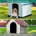 YITAHOME Plastic Dog House, Waterproof Indoor Outdoor Doghouse for Large or Small Dog, with Air Vents and Elevated Floor, Easy Assemble and Clean