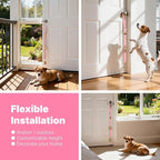 FOLKSMATE Leather Dog Door Bells for Potty Training, Big Brass Puppy Dog Door Bells Extra Loud for Dogs Training, Housebreaking, Door Knob, Dog Bell to Ring to Go Outside Puppy Pet Supplies Pink