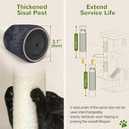 Globlazer Extra Thick Scratching Posts Tower Sturdy 50-inch Corner Cat Tree Tower for Indoor Cats, Cat Tower for Adult Cats with Scratching Board, Kitty Condo, Basket, S50, Dark Gray