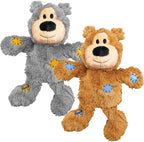 KONG Wild Knots Bears - Durable Dog Toys with Internal Knotted Ropes and Minimal Stuffing for Less Mess (Assorted Colors) (X Large (2 Pack))