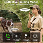 Dog Shock Collar, 4500 FT Dog Training Collar with Remote, Waterproof Bark Collar, Rechargeable E-Collar with Recording & Calling & Vibration & Shock for All Breeds (Green)