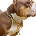 19mm Wide Adjustable Pet Training Collar for Outdoor Activities, Stainless Steel Pet Chain, Gold, Suitable for Medium to Large Dogs, Pit Bulls, Bulldogs, Doberman Pinschers, Rottweilers.