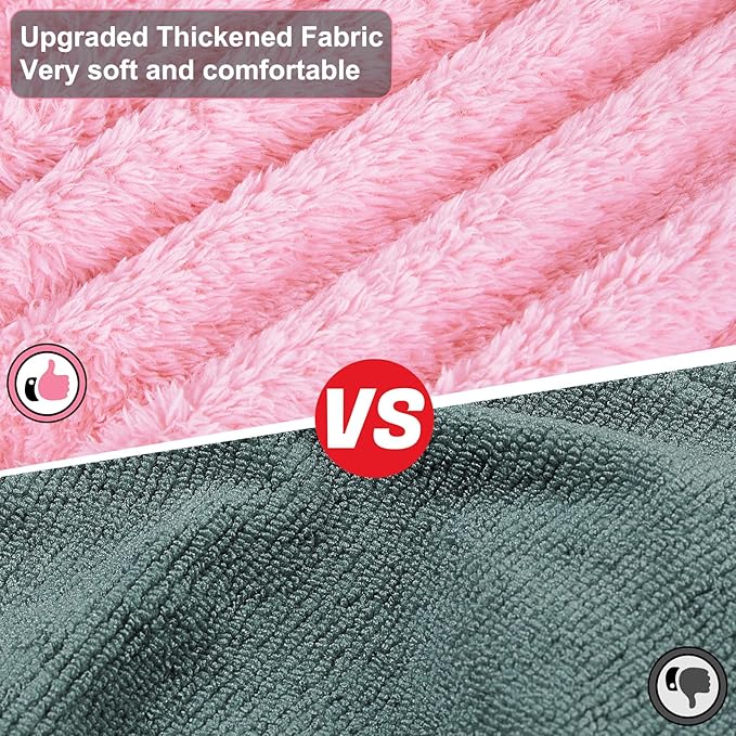 Bienbee Dog Bathrobe, Quick Drying Super Absorbent Dog Robes for After Bath, Warm Keeping Dogs Towel, Dogs Bath Supplies, Pink XXL