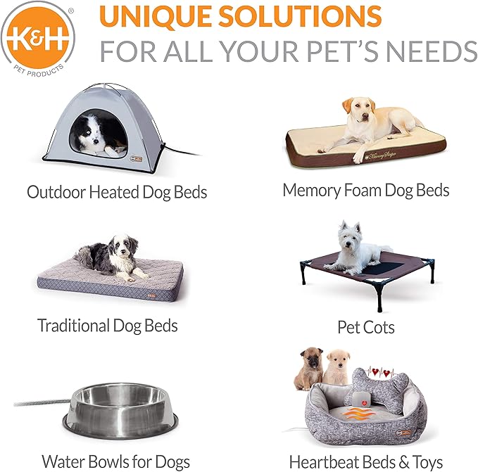 K&H Pet Products Self-Warming Crate Pad, Warming Dog Bed, Machine Washable Dog Mat, Gray X-Small 14 X 22 Inches (Pack of 2)