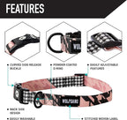 Wolfgang Heavy Duty Martingale Dog Collar with Quick Release Nylon Buckle for Walking & Training, HoundsPink Print, Medium