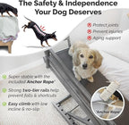 Dog Ramp for Bed, by DoggoRamps – Solid Hardwood Adjustable Dog Ramp for High Beds (up to 37" Tall) with Two-Tier Side Rails & Non-Slip Grip – Small Dog Bed Ramp up to 50lbs – 100% Made in N America