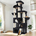 Globlazer 85 Inch Tall Cat Tree for Large Cats, Multi-Level Cat Tower for 4+ Cats with 3 Condos, 2 Hammocks & Sisal Posts, Heavy Duty Cat Tree Tower for Maine Coon, S85, Dark Grey