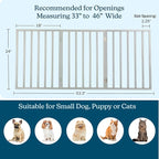 Pet Gate - 3-Panel Indoor Foldable Dog Fence for Stairs, Hallways, or Doorways - 54x24-Inch Retractable Wood Freestanding Dog Gates by PETMAKER (Gray)