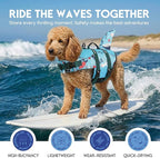 ASENKU Dog Life Jacket - Pet Safety Vest for Swimming & Boating, Shark Life Jacket with Floatation, Dog Lifesavers Swimsuits for Small Medium Large Dogs (Ocean, XS)