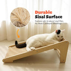 PETKARAY Sisal Cat Scratcher Ramp, L Shaped Scratching Post and Scratch Pad for Indoor Cats, Wall Furniture Protector(Large)