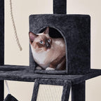 Topeakmart Cat Tower for Indoor Cats 63.5inch, Cat Furniture Condo with Scratching Posts as Kitten Activity Center