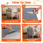 78.7"x15.8" Self-Adhesive cat Scratch pad - Trimmable Furniture Protector for Couch, Walls & Cat Trees | DIY Climbing Scratcher Pad with Twist Pins & Double-Sided Adhesives (Light Grey)