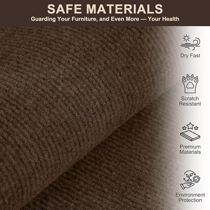 Cat Scratch Couch Furniture Protector, Self-Adhesive & Cuttable Furniture Scratch Protector Pad, Wear-Resistant Wall & Sofa Guard, Multi-Functional Cat Scratcher Brown