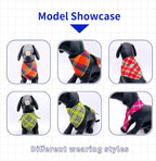 10PCS Dog Bandanas Plaid for XS Small Doggie Puppy Kerchief Washable Triangle Bibs Head Scarves Scarfs for Boys and Girls Grooming Accessories