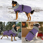 Dog Coat, Waterproof Dog Winter Jacket with Adjustable Buckle, Reflective Turtleneck Pet Snow Vest Warm Fleece Sweater for Small Medium Large Dogs - Purple, 2XL