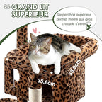 MUTICOR 66 Inches Multi-Level Large Cat Tree Tower for Indoor Big Feline/Cozy Plush Perches/Condo/Sisal Scratching Posts/Hammock and Baskets/Activity Center Play House/Wide Base/Leopard Print
