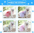 TAPBULL Dog Dresses, Fashionable Pet Dog Clothes, Cute Cat Birthday Dress Outfit (Blue/Red/Pink/Pink-Blue/Yellow-Blue 5-Pack), Small