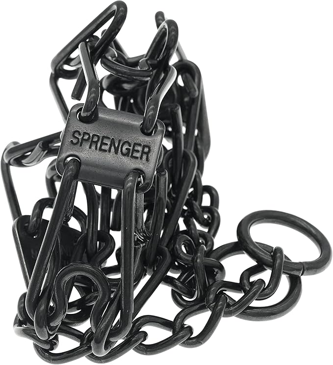 Herm Sprenger Black Stainless Steel Dog Prong Collar with Easy On Assembly Chain Professional Training Pinch Collar for Small Medium Large Dogs Made in Germany (24in x 3.2mm (Neck Size up to 19in))