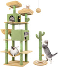Globlazer Cactus Series Combination 76-inch Tall Cat Tower for Indoor Cats and 30-inch Scratching Post for Cats