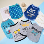 Sadnyy 6 Pack Winter Dog Shirt Boy Pet Clothes Doggy Tee Tank Top Kitten Shirts with Letters for Small Medium Dogs Cats Soft Cozy Chihuahua Vest Apparel for Dog Cat Puppy(X-Small)