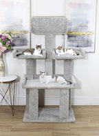 Deluxe Multi-Level Carpet Cat Tower – Handcrafted Cat Furniture for Large Cats