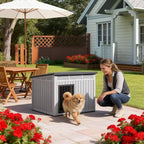 Bifanuo Outdoor Indoor Dog House for Small to Medium Dogs - Waterproof Design, Detachable Roof & Easy Assembly and Cleanup (Classic Grey, 32.1" L × 25.1" W × 24" H)