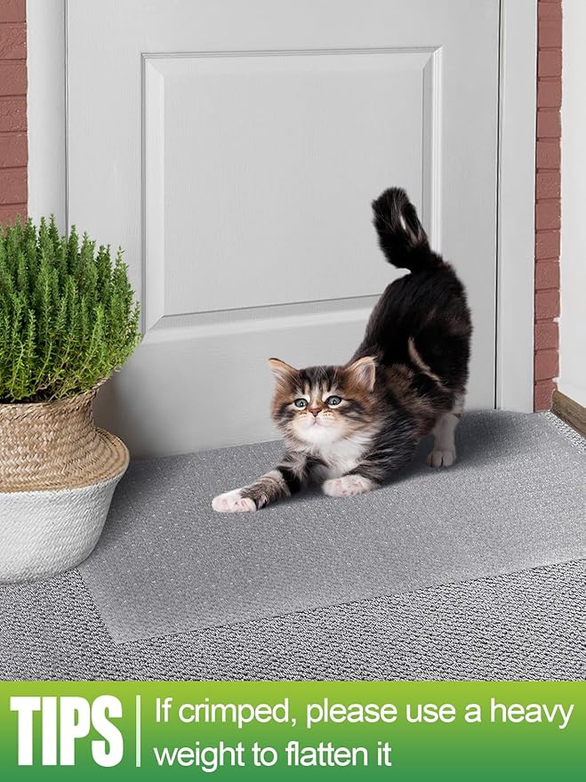 9.18Ft(L) Carpet Protector for Pets - Anti-Slip Cat Carpet Protector, Scratch Resistant Pets Scratch Stopper, Easy to Cut Floor Runner Under Doorway to Prevent Tearing