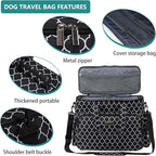 BAGLHER Dog Travel Bag, Pet Travel Bag (ALL Pet Travel Supplies), With 2 Pet Food Containers and 2 Collapsible Silicone Bowls; Essential Kits for Pet Travel DLblack