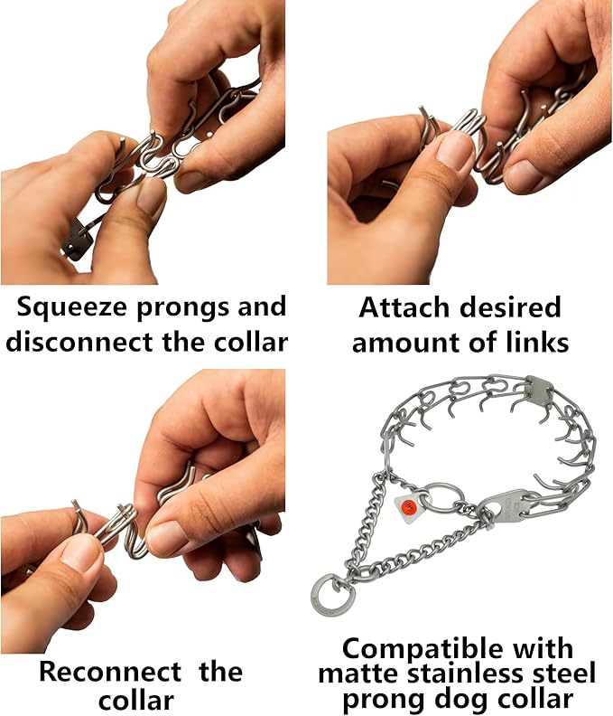 Herm Sprenger - Matte Stainless Steel Additional Prong Links for Herm Sprenger Ultra-Plus Dog Training Collar - Small Medium Dogs - Made in Germany