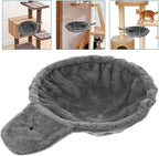 Kisangel Cat Tree Hammock Replacement 16.9 Inch Plush Cat Nest Bed Soft Spoon-Shaped Hammock for Tower Accessories Indoor Pet Furniture