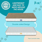 Cats Rock Scratching Board for Indoor Cats, Corrugated Cardboard Cat Scratcher with Catnip, Double-Sided Scratch Pad, Rectangle Scratcher Stripes and Icons Design (Pack of 2)
