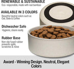 Loving Pets - Dolce Bamboo - Eco-Friendly Pet Bowls & Dishes for Dog, Cats, Puppy Food and Water Dish -Sustainable and Dishwasher Safe, Made with Real Bamboo (Large, Oat-Beige)
