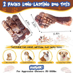 Dog Chew Toys for Aggressive Chewers：2 Pack Indestructible Dog Toy for Large Breed- Tough Nylon Teething Bone Toy to Keep Them Busy