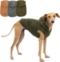 Tuff Pupper Fleece Dog Hoodie Sweater | Teddy Sherpa Outer & Soft Polar Fleece Lining | Adjustable Fit Winter Coat with Hood, Leash Hole, Ribbed Cuffs | for Small Medium Large XL XXL Dogs (Olive, XS)