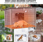 33.3’’ Heated Outdoor Dog House Weatherproof Insulated Dog Kennel with Metal Frame, Dog Shelter with Heating Pad, 6-Sided Insulated Liner and PVC Door Curtain for Winter (Grey)