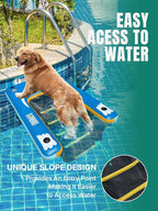 Niphean Dog Pool Ramp(Full-Coverage Non-Slip Deck), Stable Pup Plank with 200lbs Capacity, Inflatable Dog Ramp for Pool, Boat, Dock & Lake, Safe & Durable Ladder for Large Pets to Easy Water Access